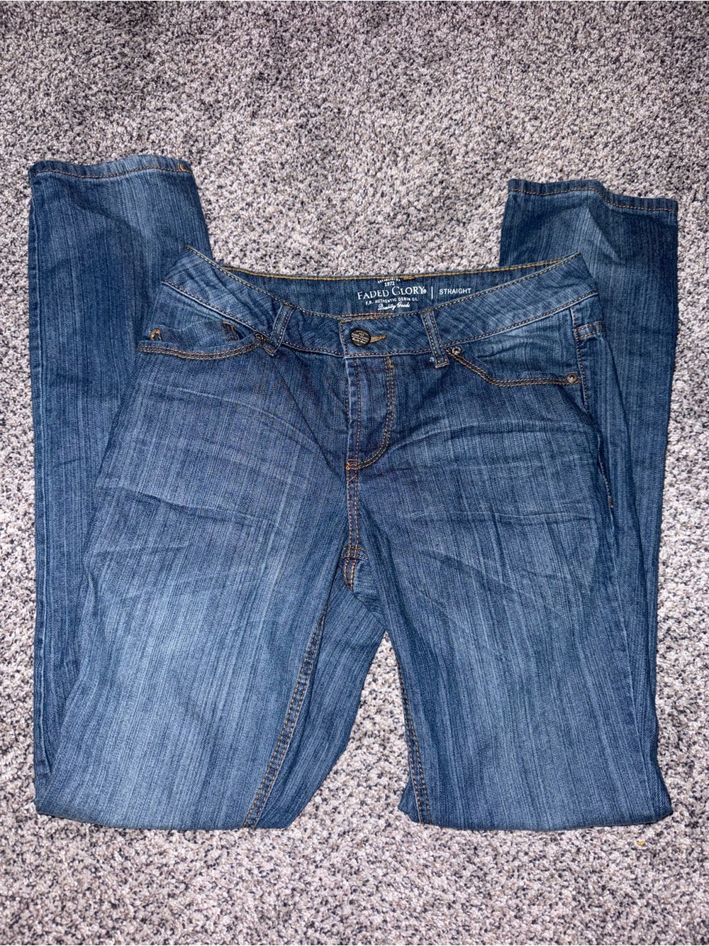 Faded Glory Medium Wash Straight Leg Denim Jeans Size 6